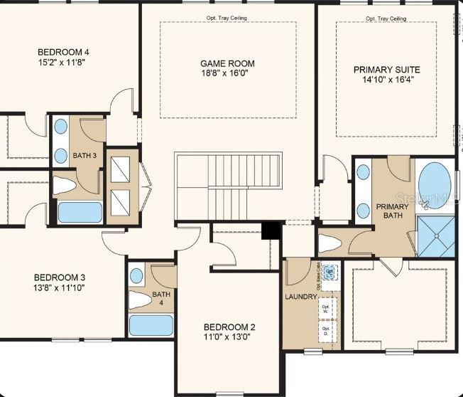 Structural options added include: Gourmet kitchen, study in place of formal dining, shower at main level bathroom, pocket sliding glass door at gathering room, and covered extended lanai.