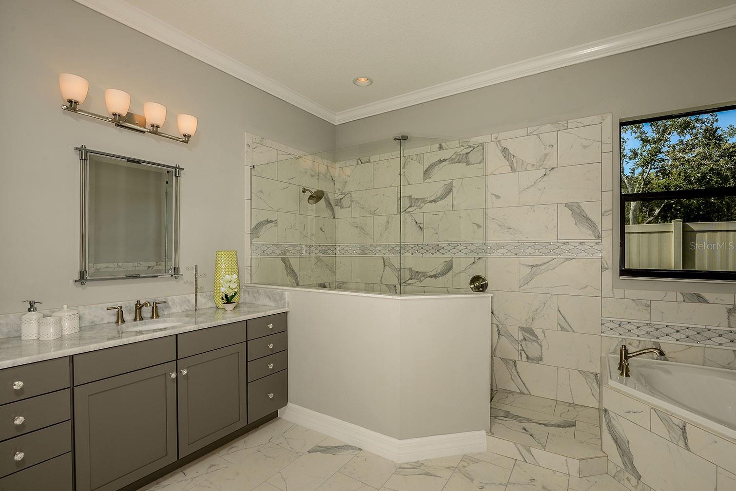 Master Bathroom of model home. Same floorplan