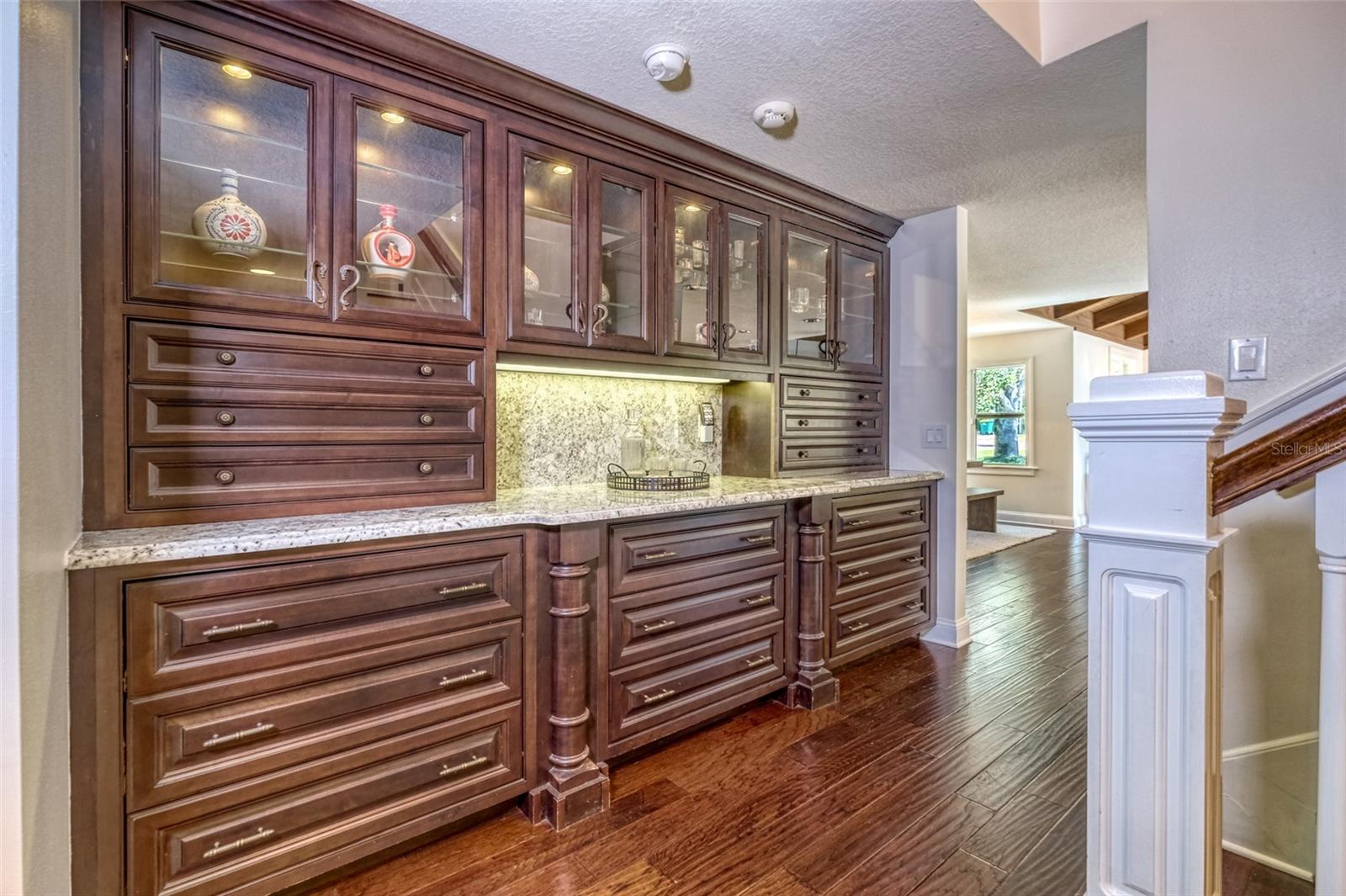Ample built in cabinetry