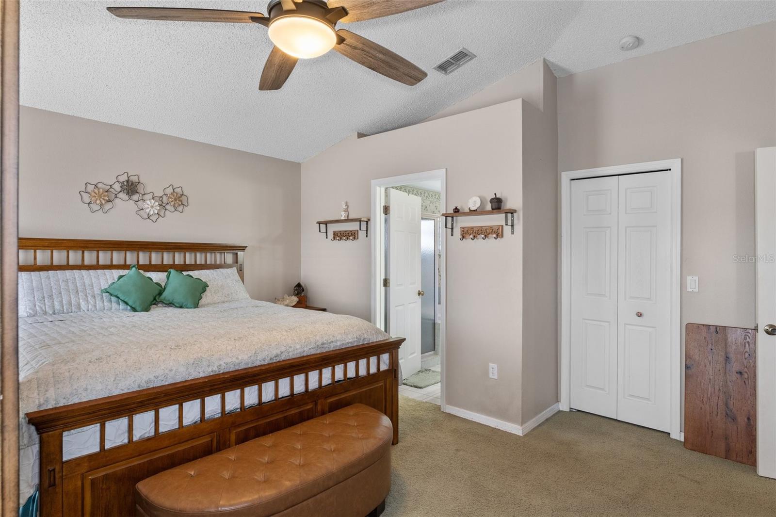 There is a large walk in closet in the master suite