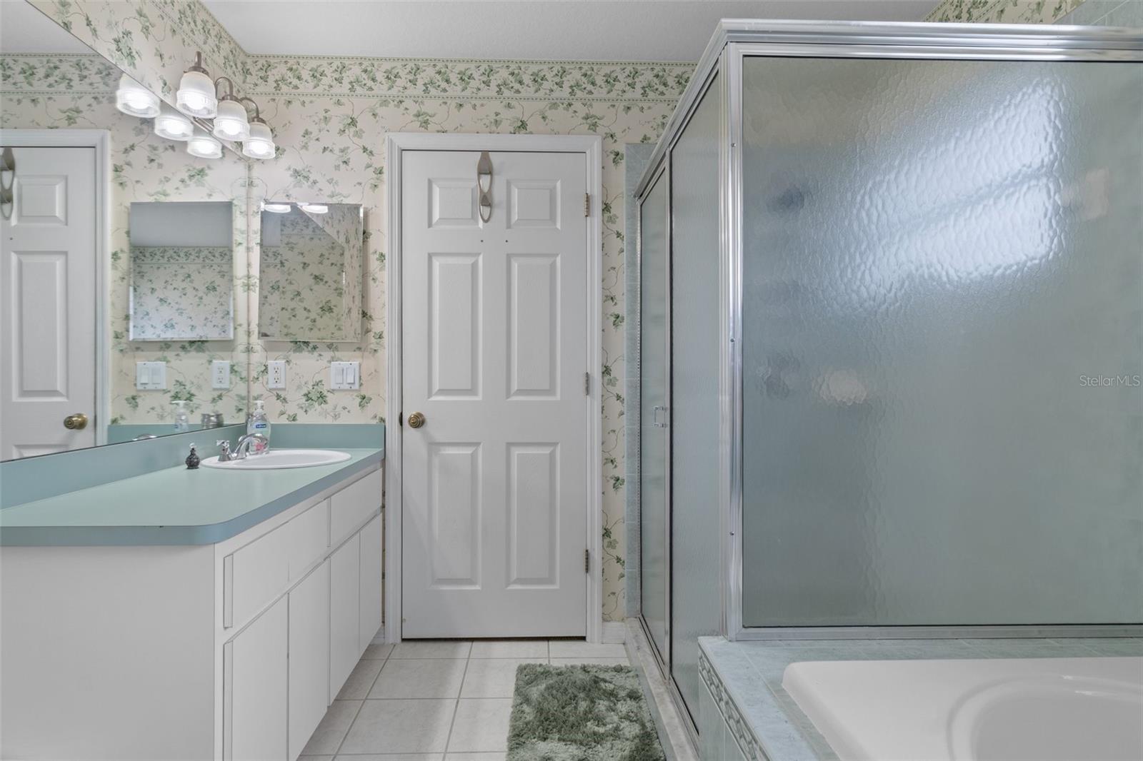 There is a seperate step-in shower and a garden tub too !!