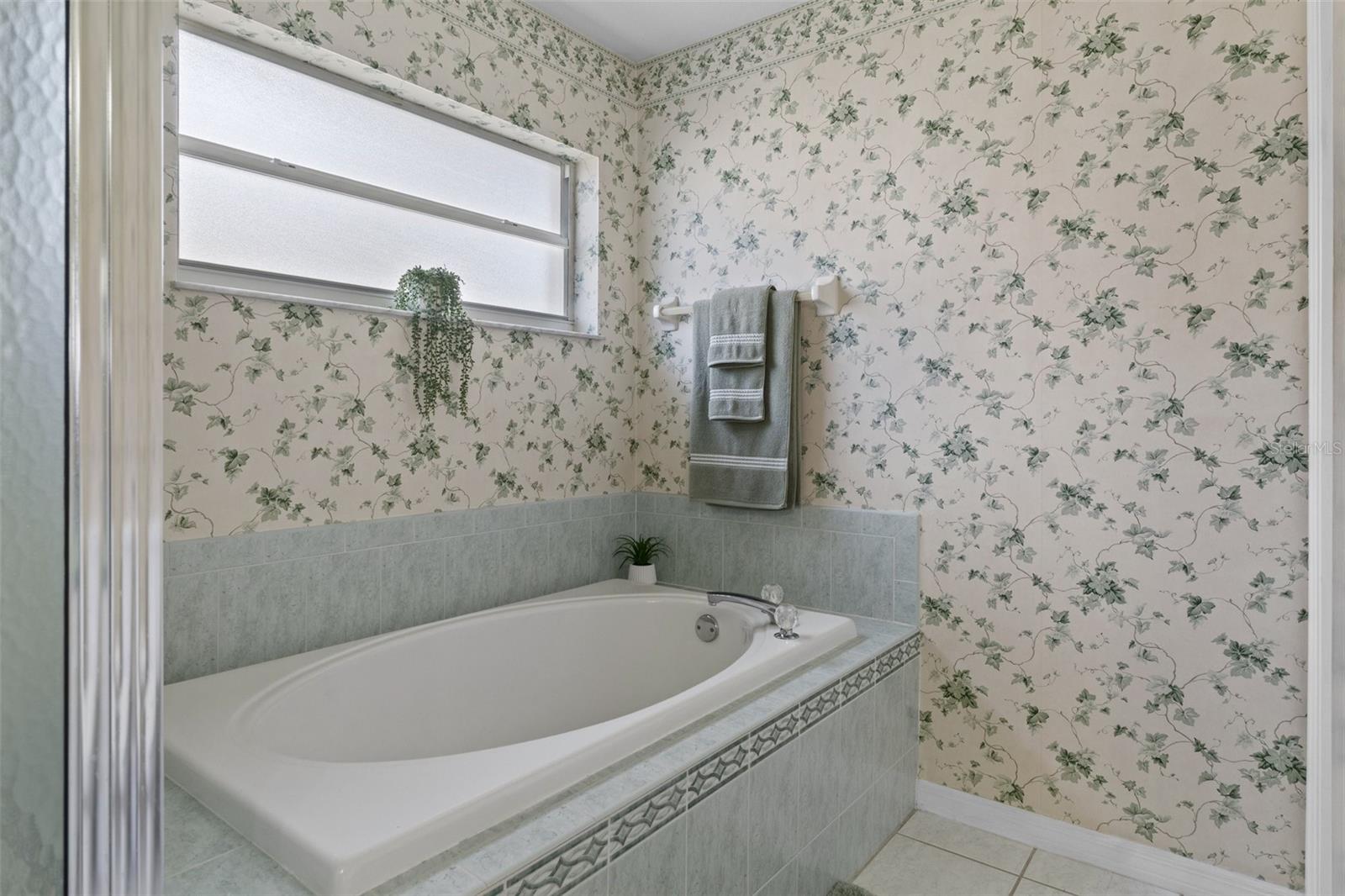 Relaxing and wonderful garden tub, perfect for soaking in after a long, hard day