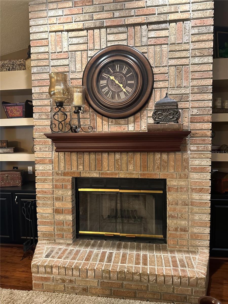Wood burning fireplace