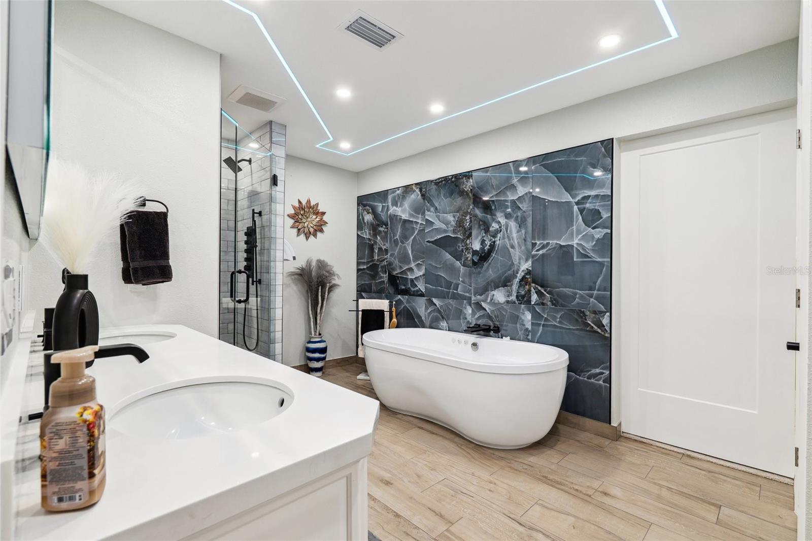 Primary bathroom--aka the spa-like bathroom of your dreams