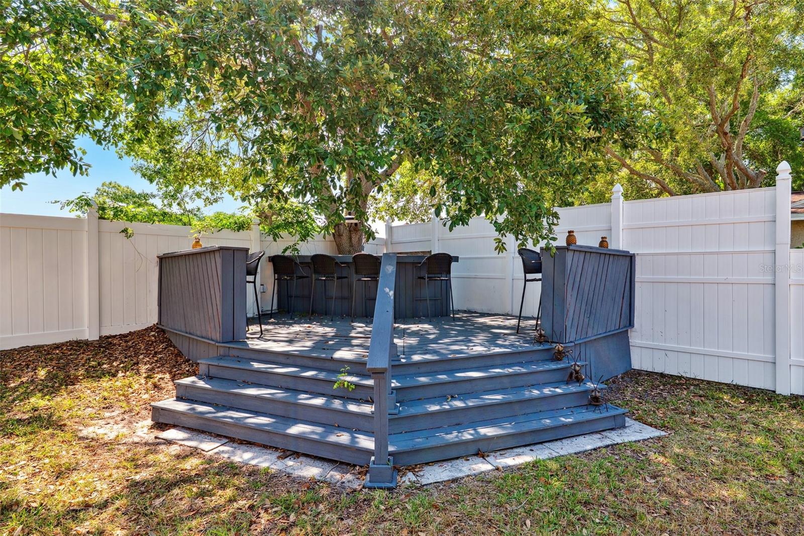 Backyard deck, perfect for entertaining or relaxing