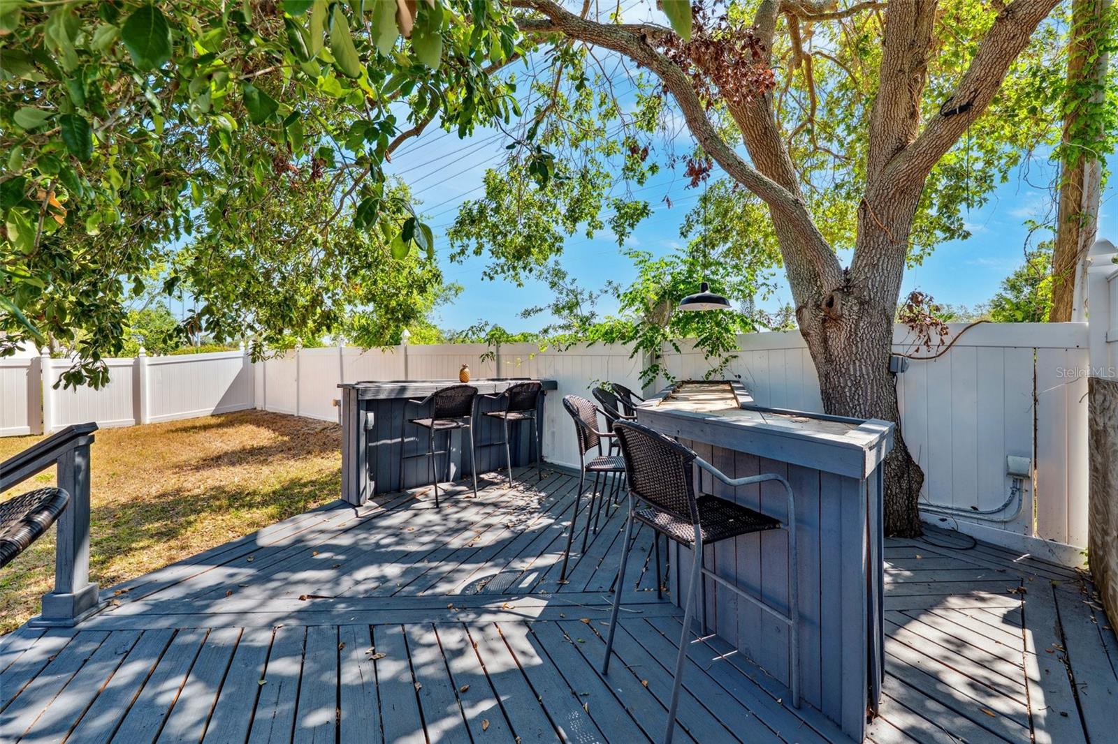 Backyard deck, perfect for entertaining or relaxing
