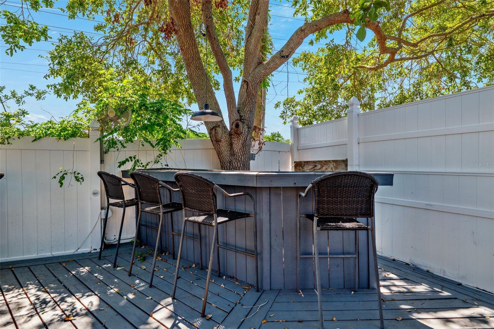 Backyard deck, perfect for entertaining or relaxing