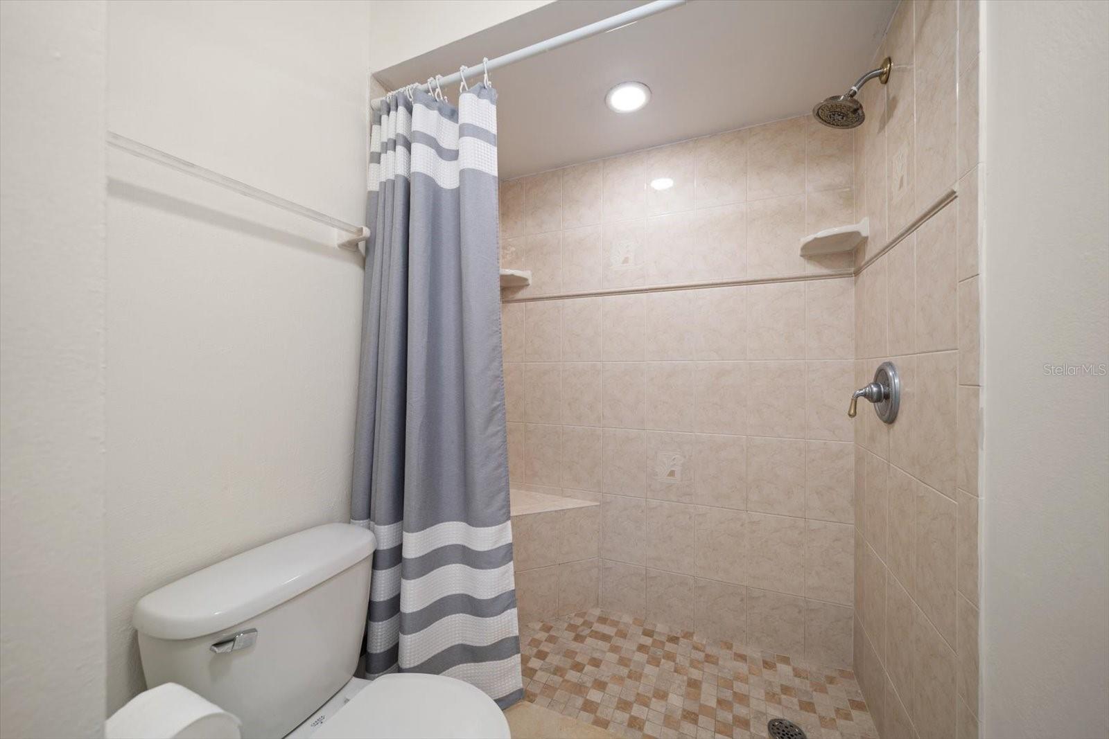 Updated bathroom with walk in shower