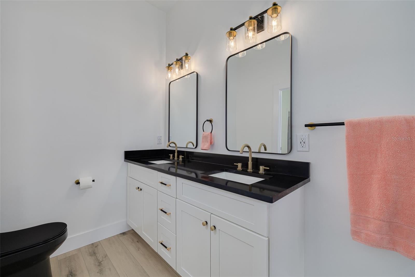 Primary bathroom with dual sinks