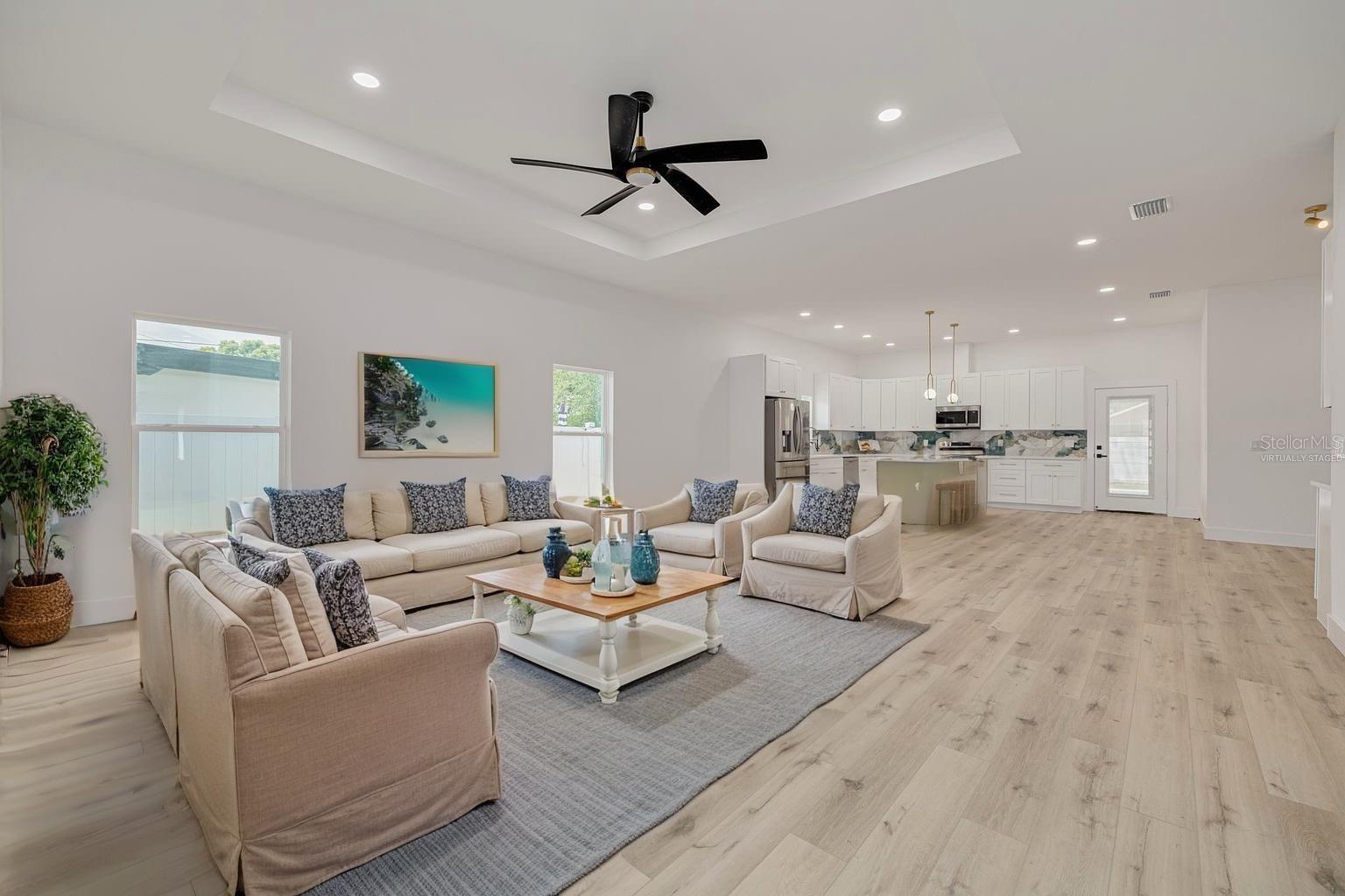 Living/Dining areas, virtually staged