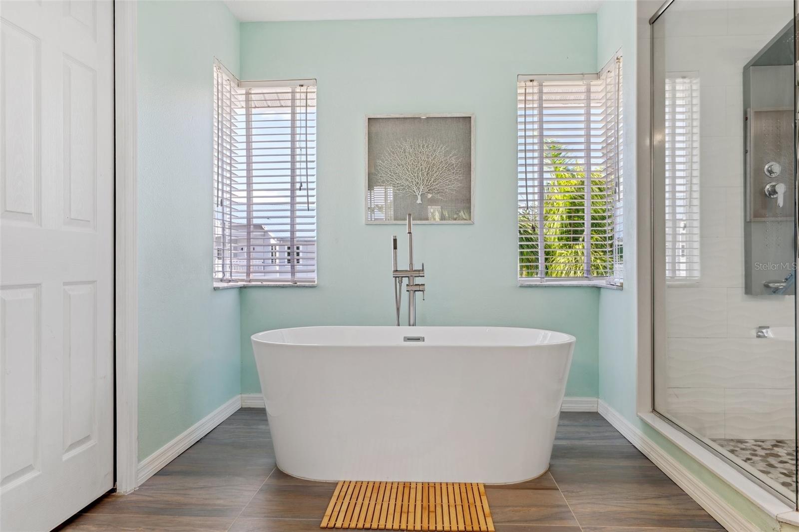 Primary Bathroom with Soaker Stand Alone Bathtub