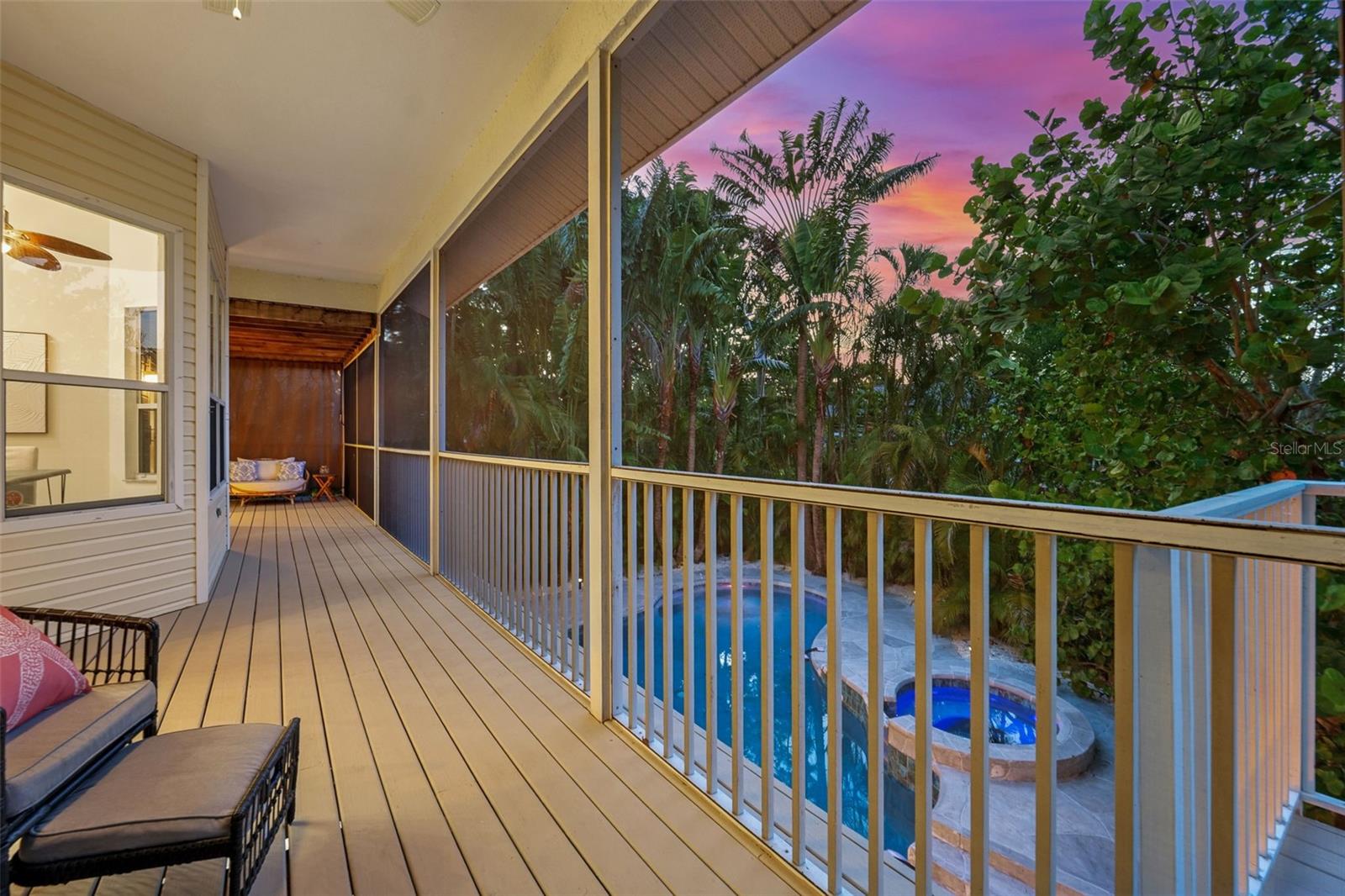 Balcony from Living Room Overlooking Pool