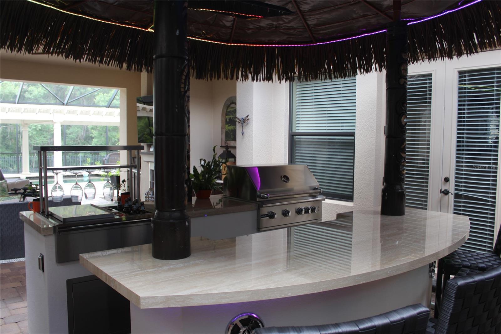 out door kitchen in Tiki Hut