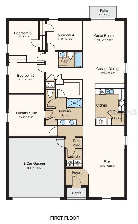 Design options added include: All appliances and whole house blinds.