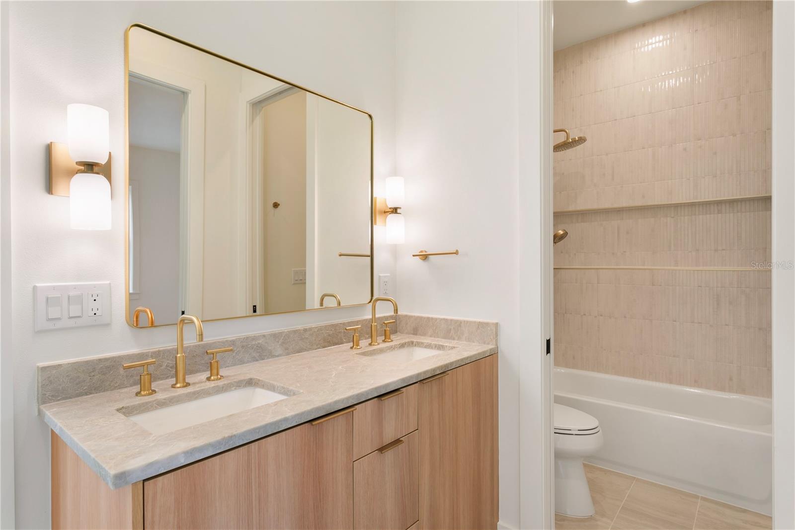 Jack and Jill Bathroom services two bedrooms