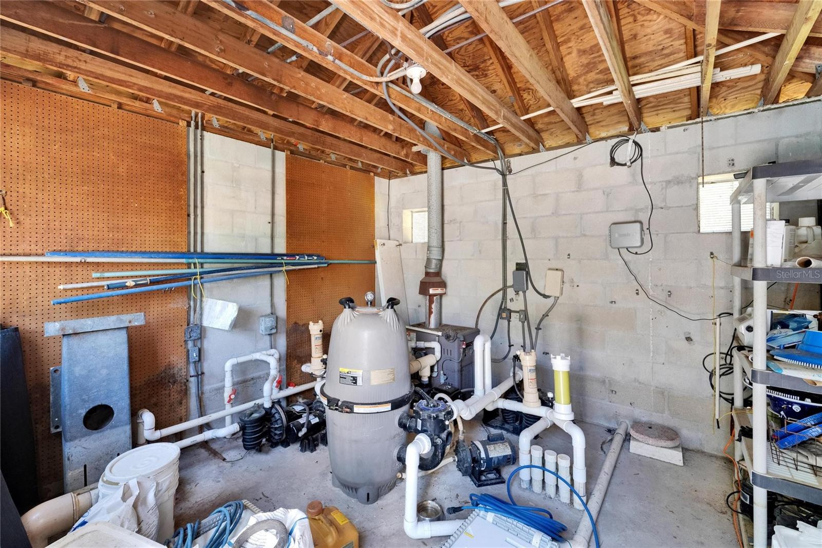 Interior of Pool Pump House