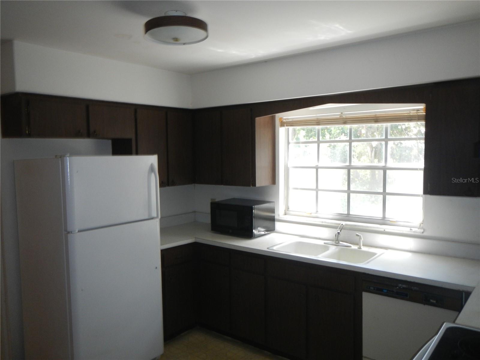 Kitchen view to backyard