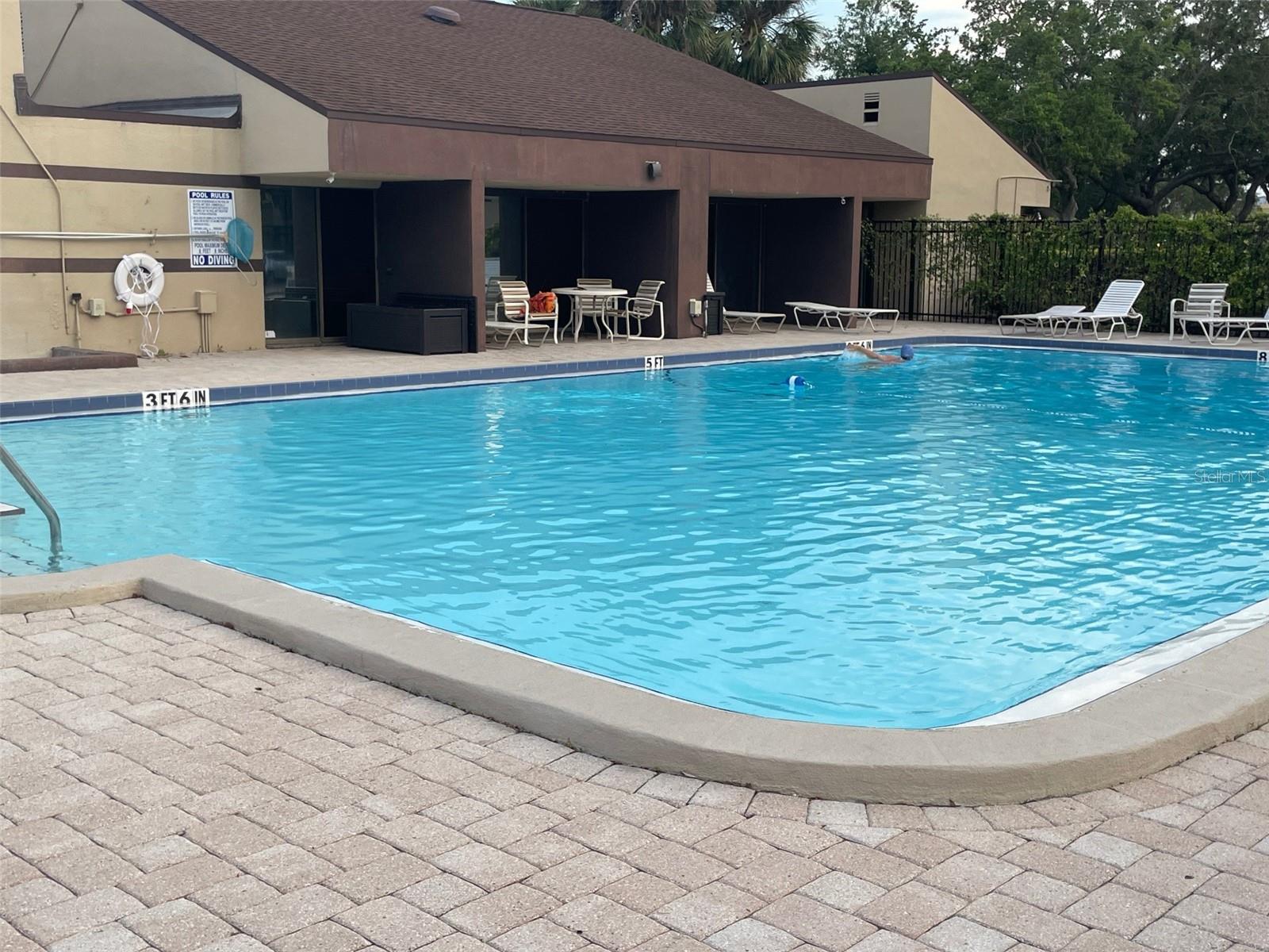 View of pool looking towards the clubhouse.