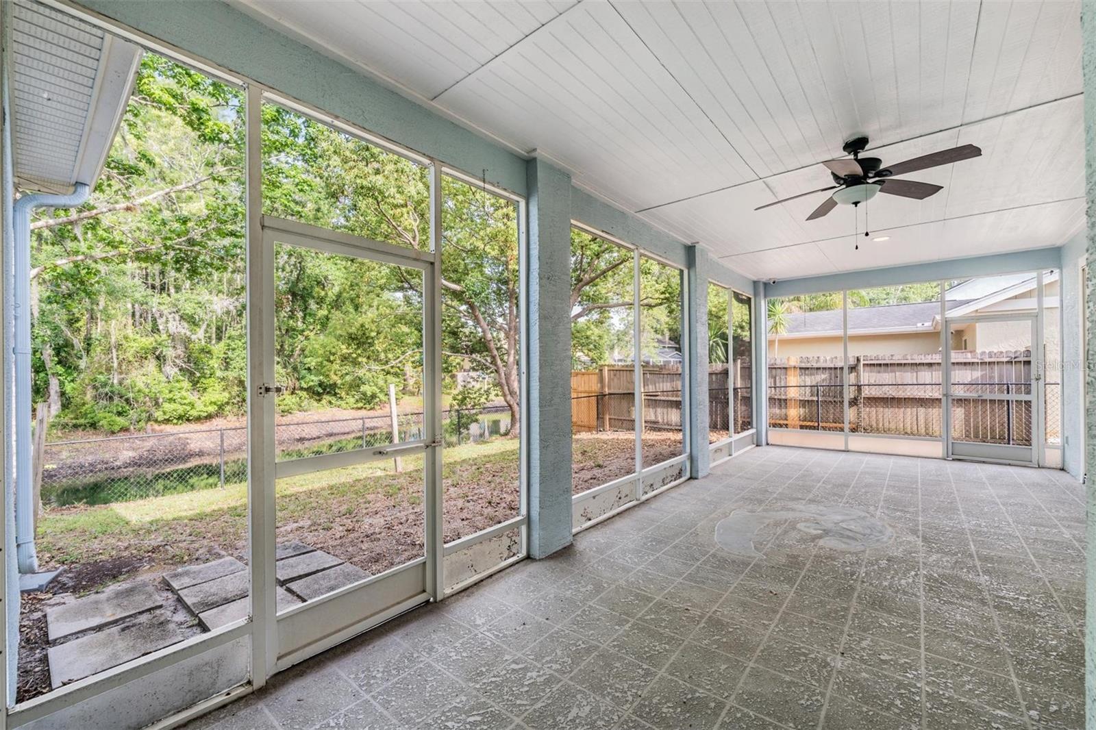 There is a 220 amp to the left back corner.  Perfect for a hot tub!! Enjoy the water view.  No maintenance on your end.