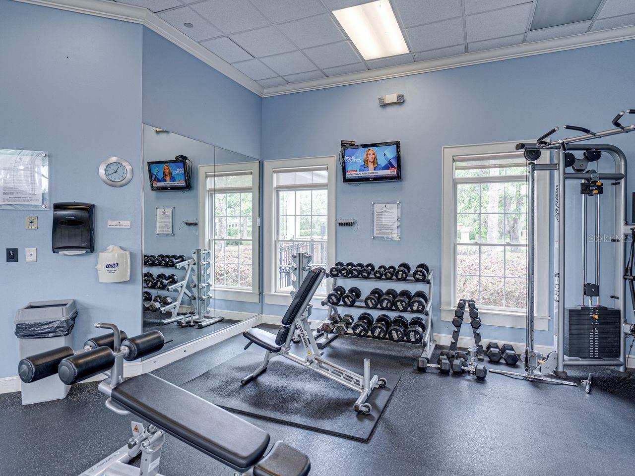Community center fitness center.
