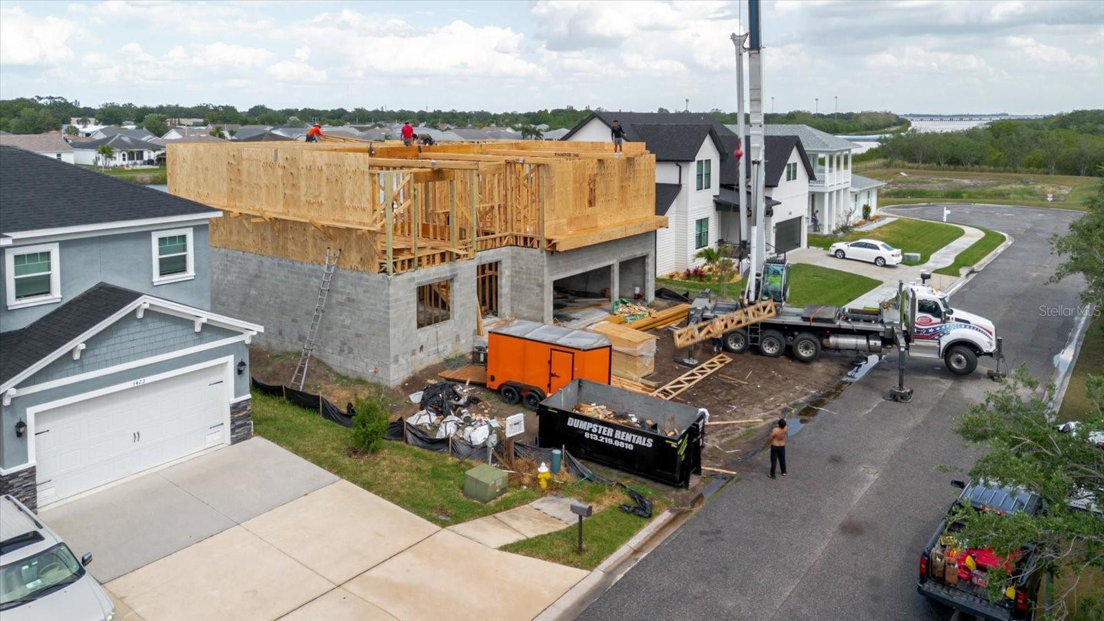 Roof going on