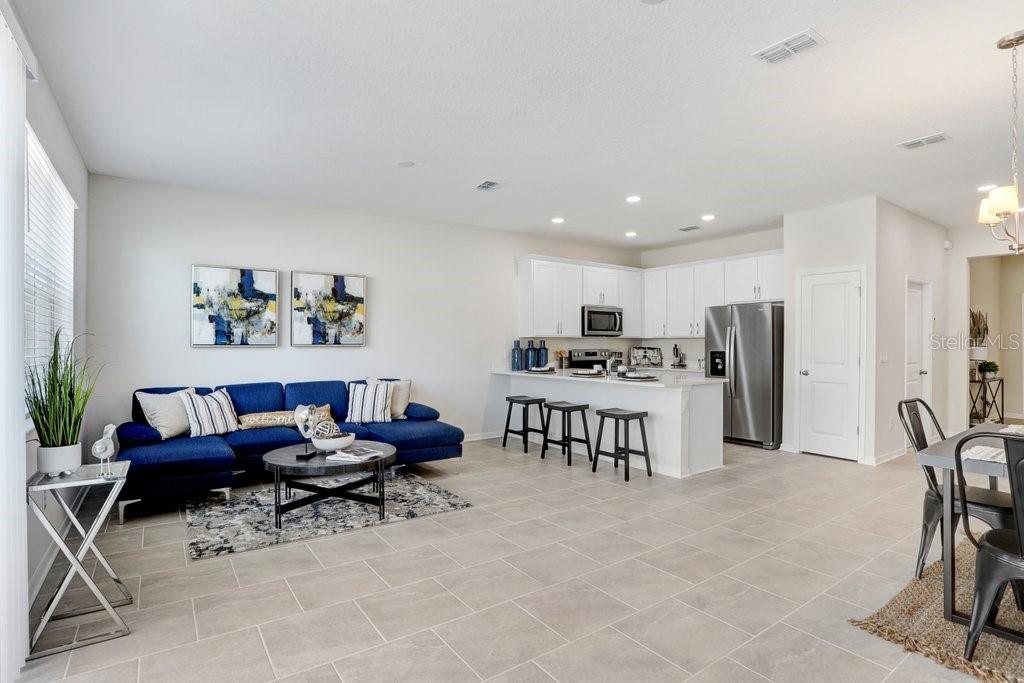 Kitchen overlooking Great Room (photo of staged model)