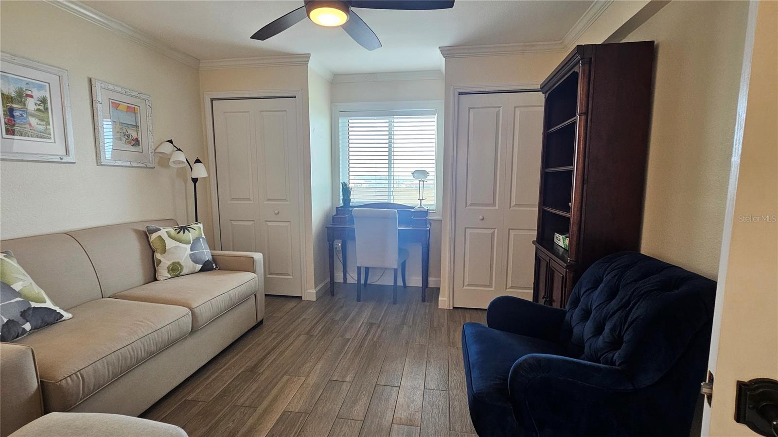 bedroom 2 with sleeper sofa and desk