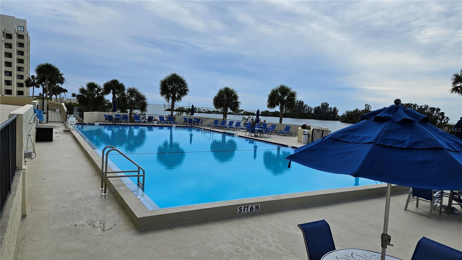 Heated, salt water pool