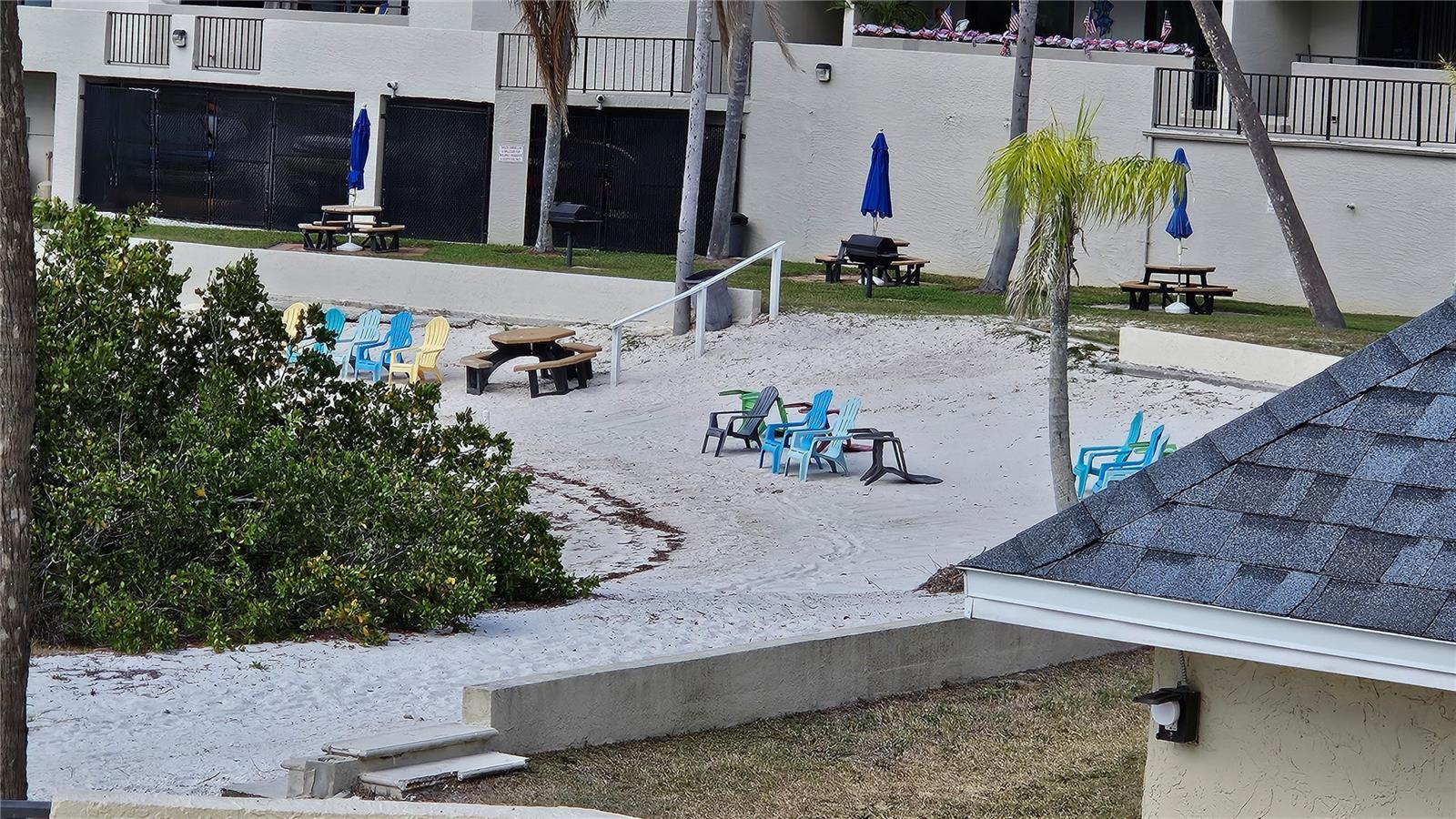 private beach area