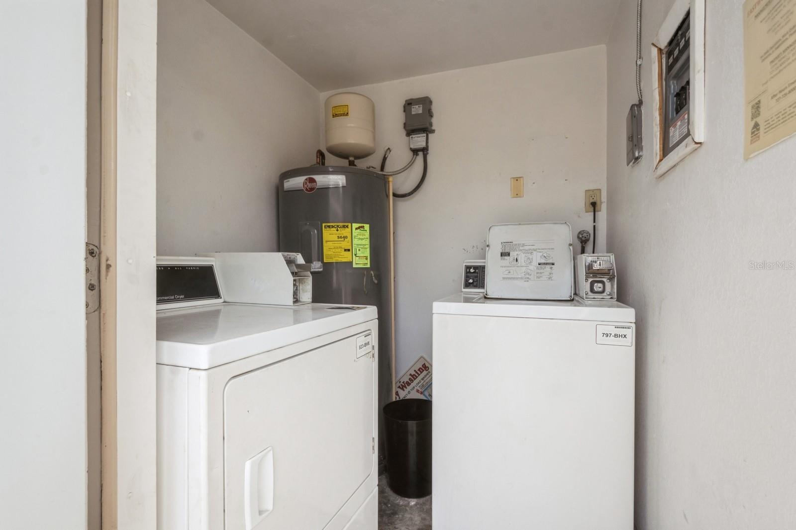 Laundry room between the carports