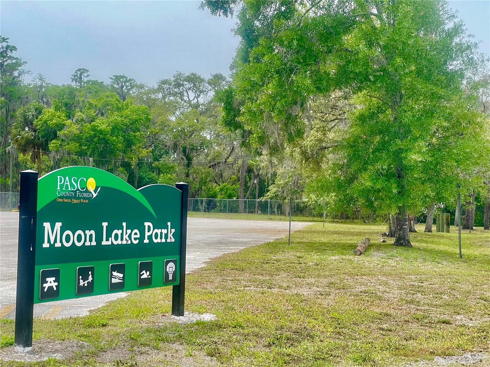 The Pasco county Moon Lake Park is less than one minute Aprox from the property