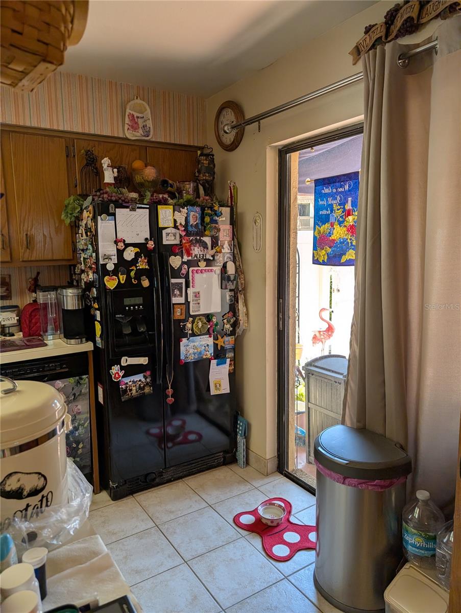 Sliding glass door from Kitchen