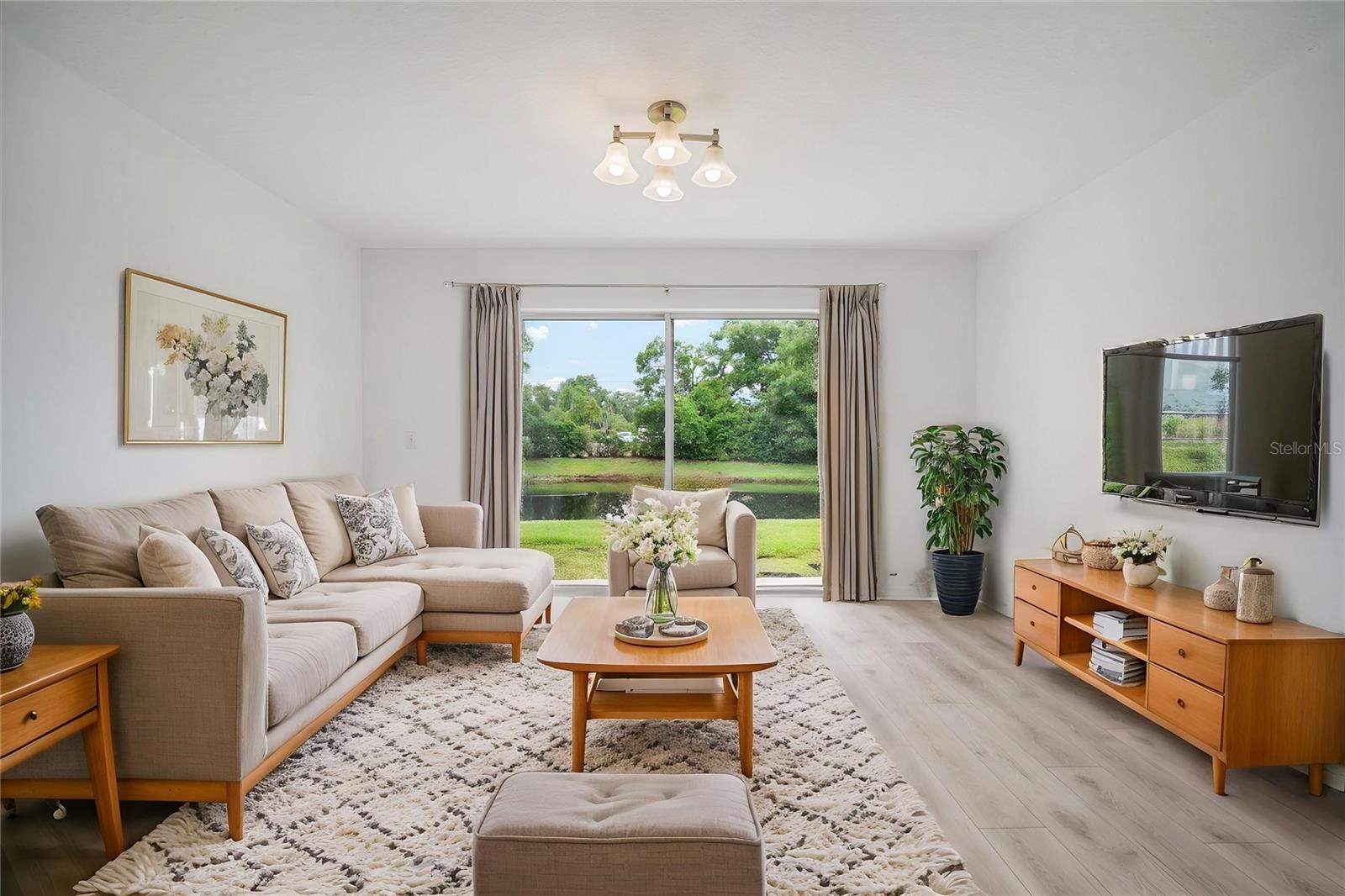 Rear Living/Dining Staged