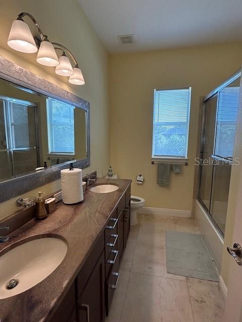 2nd Full Bath with Granite Countertops, Shower/Tub & Marble Floors