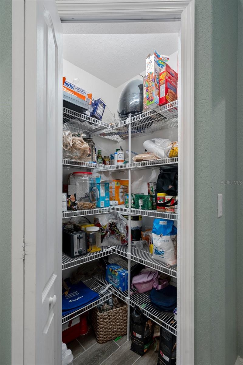 The pantry provides lots of storage space