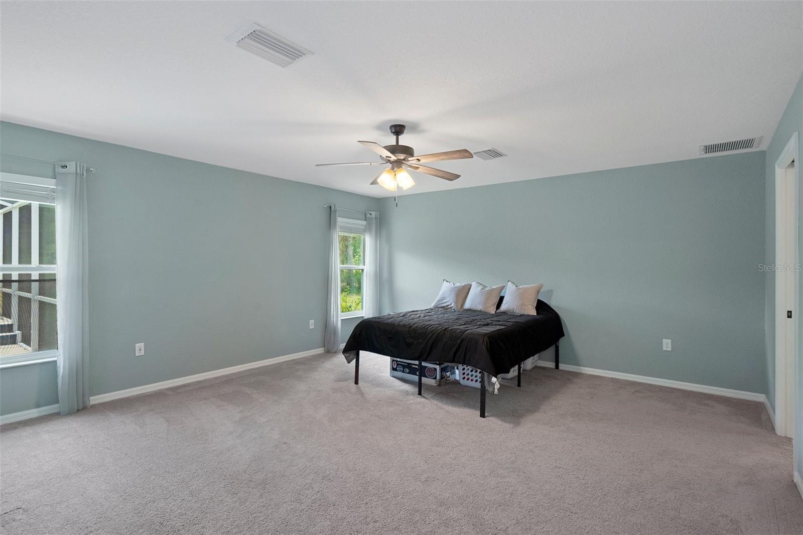 There is a huge master bedroom with new fan/light
