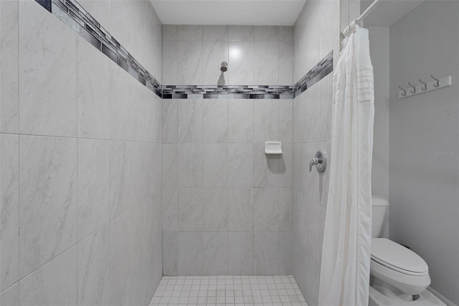 View 2 of the custom step-in shower