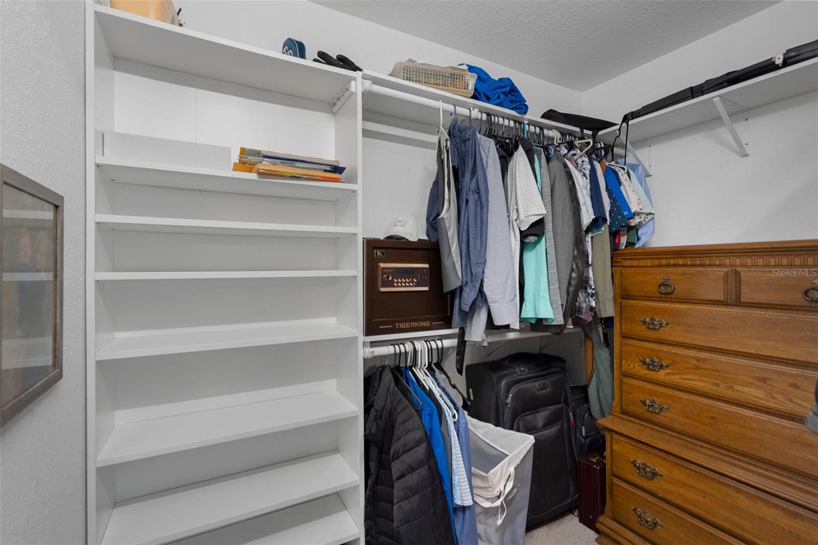 There is amazing custom shelving in the master bedroom closet