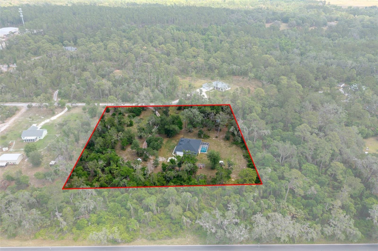Here is a second drone picture of the outline of the property