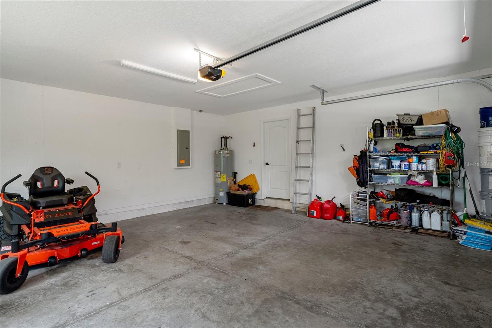 Large garage with a garage door opener