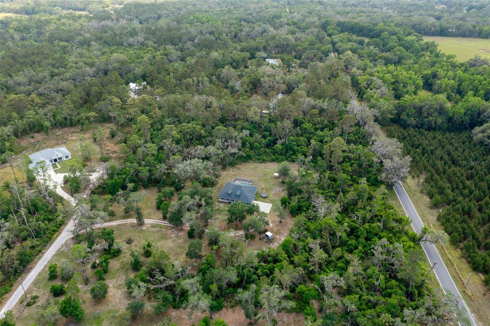 Aerial view of the home