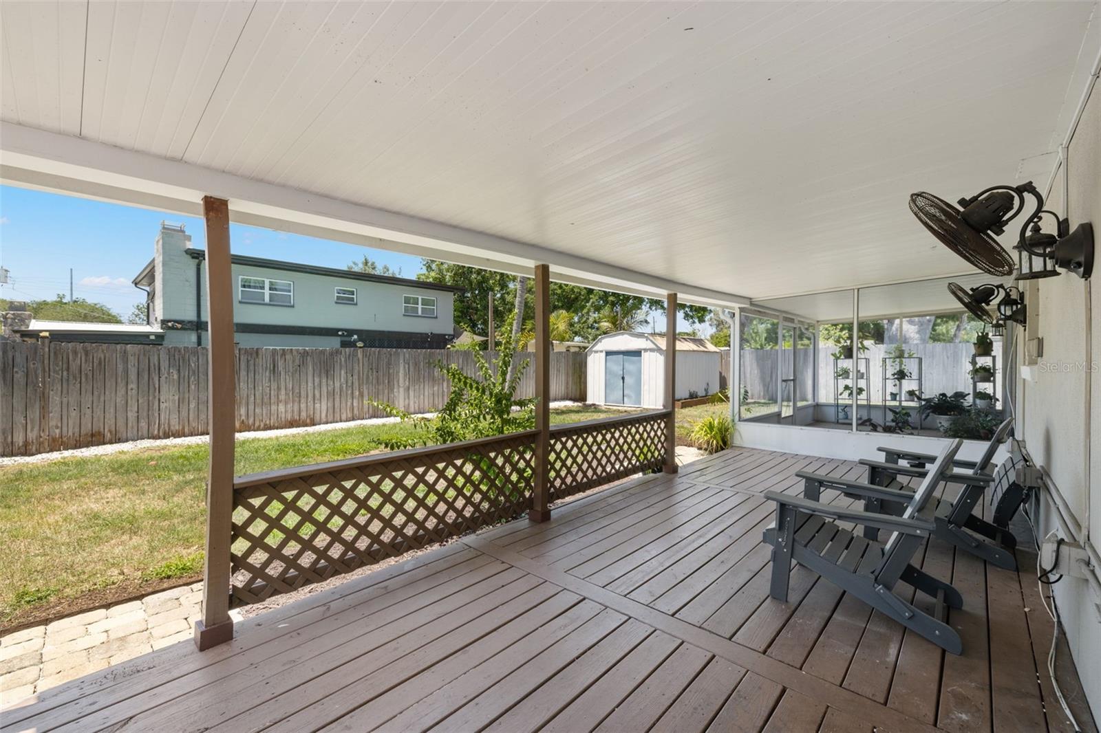 Porch in the backyard
