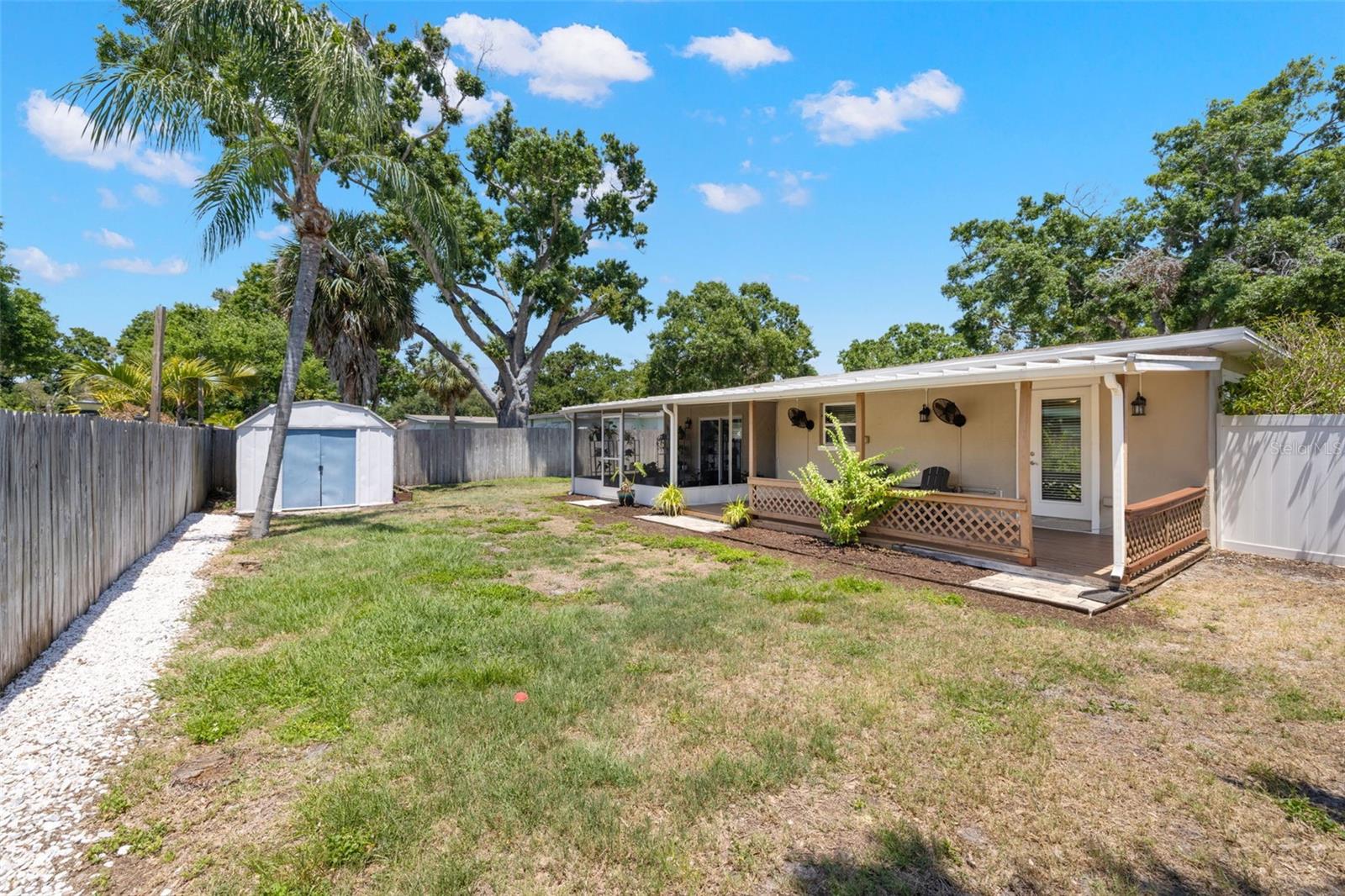 Backyard with shed