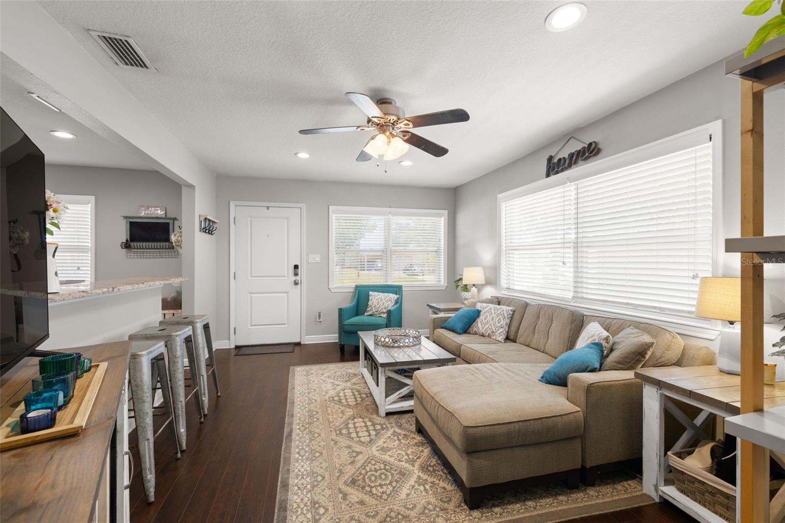 Living room facing the front door