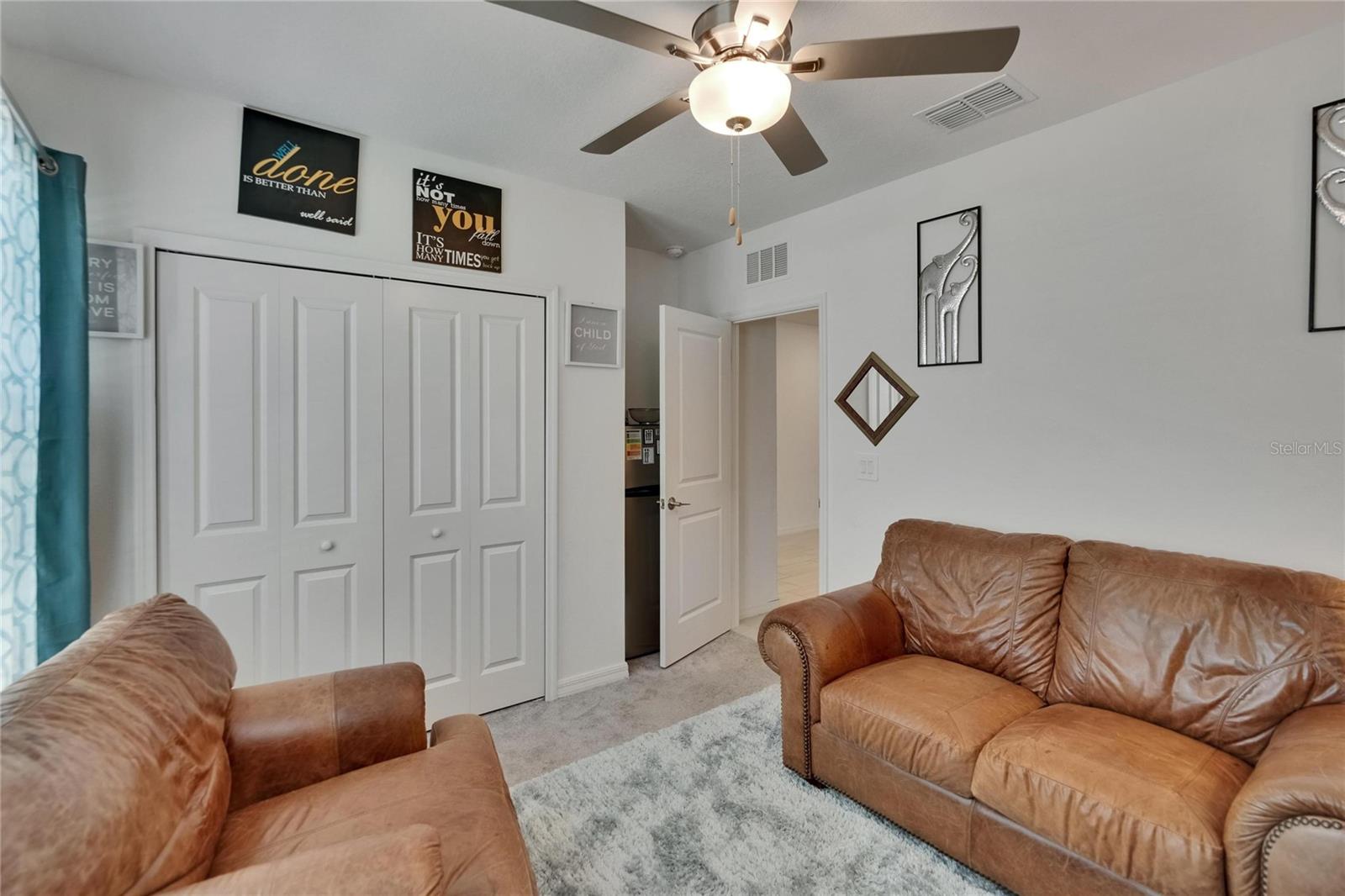 Alternate bedroom at front entry