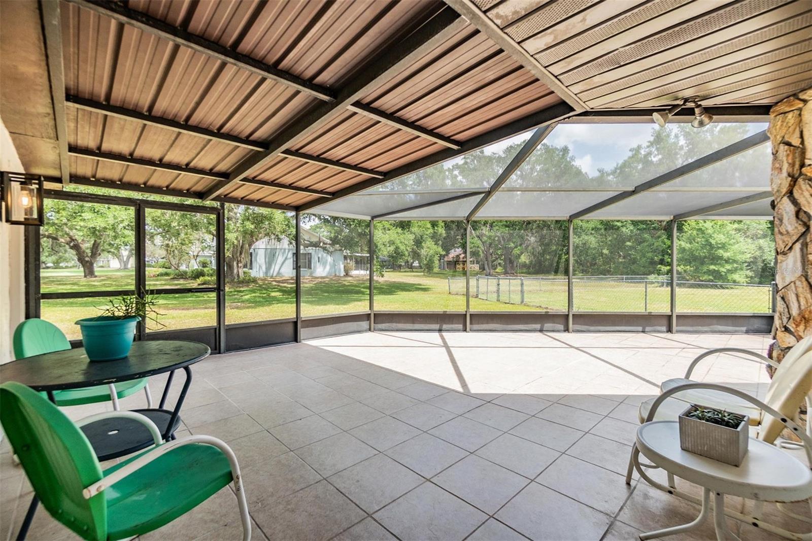 Screened patio.