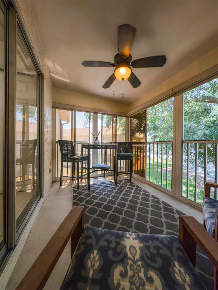 All weather sliding windows on porch