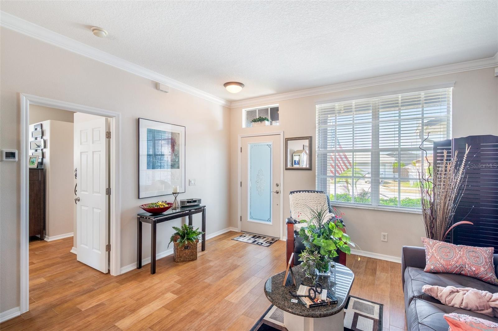 Front entry into living room