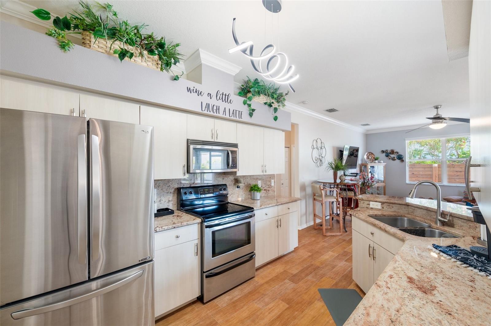 Kitchen with stainless steel appliances