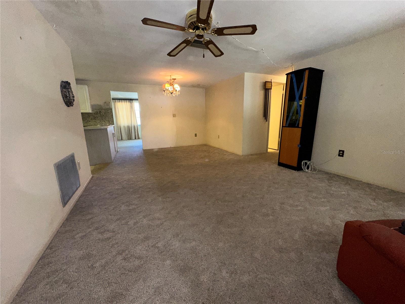 View of the living room as you enter the front door
